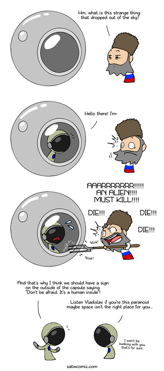 Illustration for article titled In Soviet Russia, Russians Invade Space!